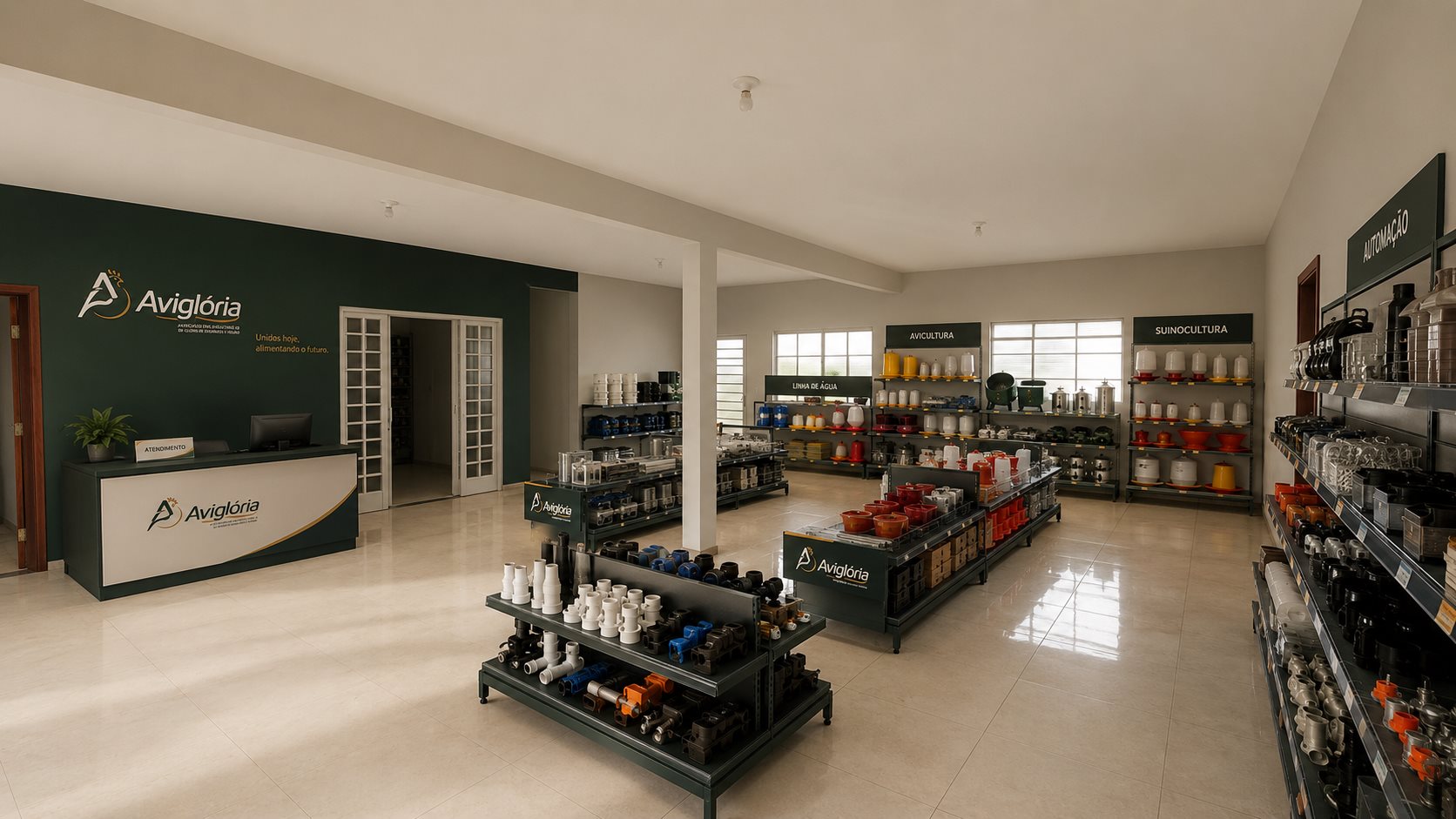 Interior da nova loja Aviglória